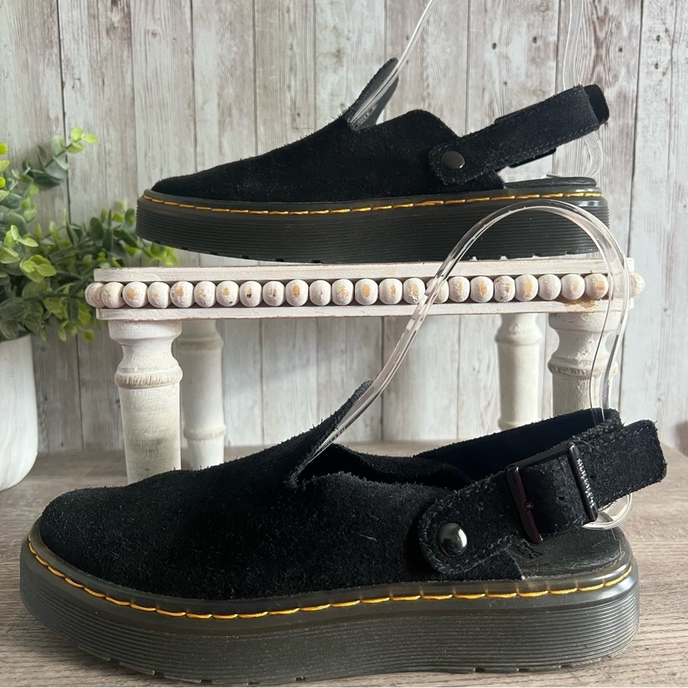 Dr. Martens Carlson Slingback Black Suede Mules Men’s 5, Women’s 6 - Picture 2 of 7